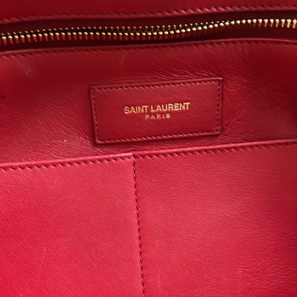 Medium Classic YSL Cabas bag RED w/ twilly scarf - Picture 6 of 16